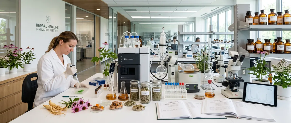 Extractos vegetales analizados en un laboratorio